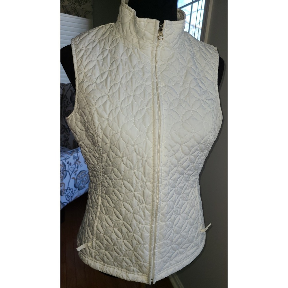 Eddie Bauer WOMEN'S SOFT LIGHTWEIGHT FLEECE AND QUILTED VEST Small Preppy Equine